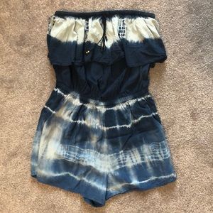 American eagle blue tie dyed romper
